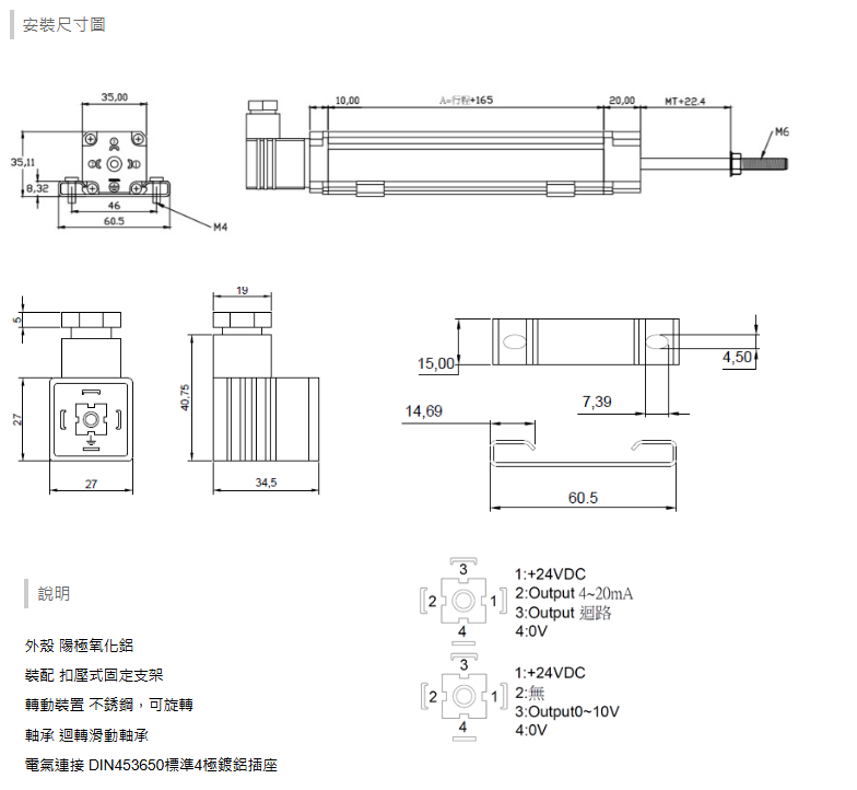DYLTC magnetostrictive Linear position sensor